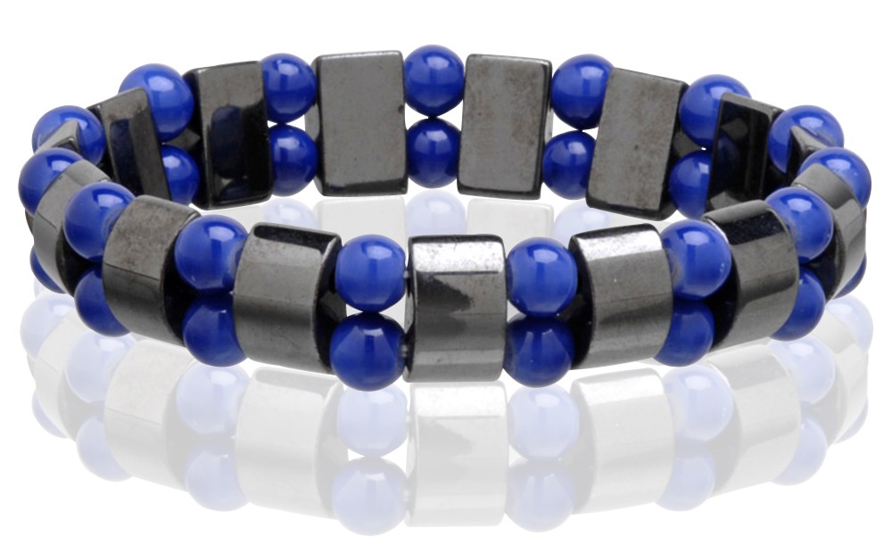 Lapis Deep magnetic hematite bracelet