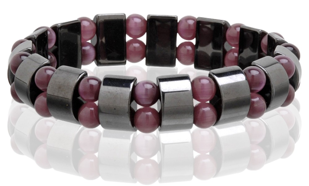 Amethyst Dusk magnetic hematite bracelet