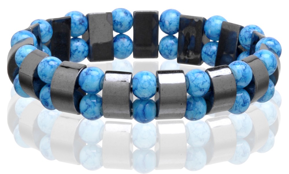 Turquoise Coast magnetic hematite bracelet